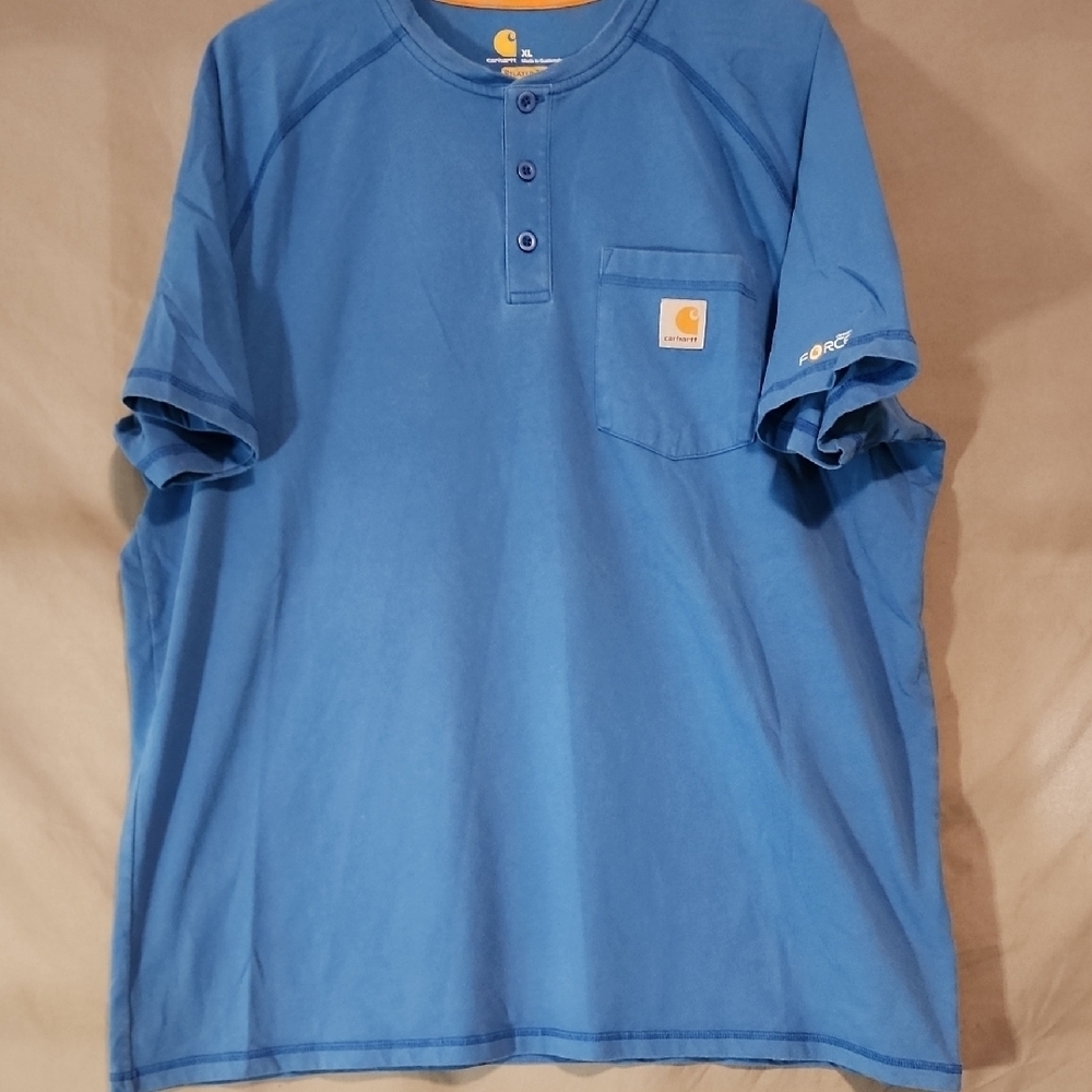 Carhartt Men's Casual Blue Button Down Shirt